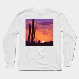 The Arid Cactus I Cowboy Ranch Dessert Long Sleeve T-Shirt